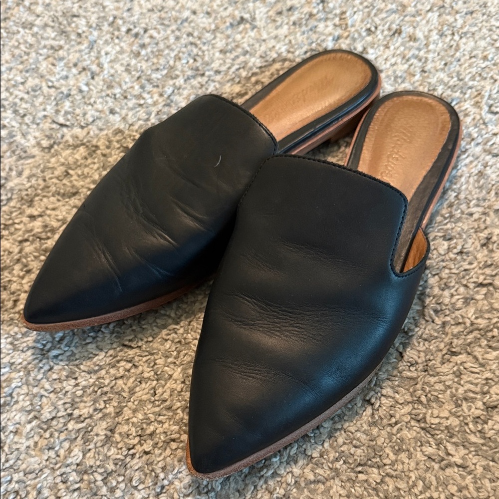 Madewell Classic Black Leather Mules